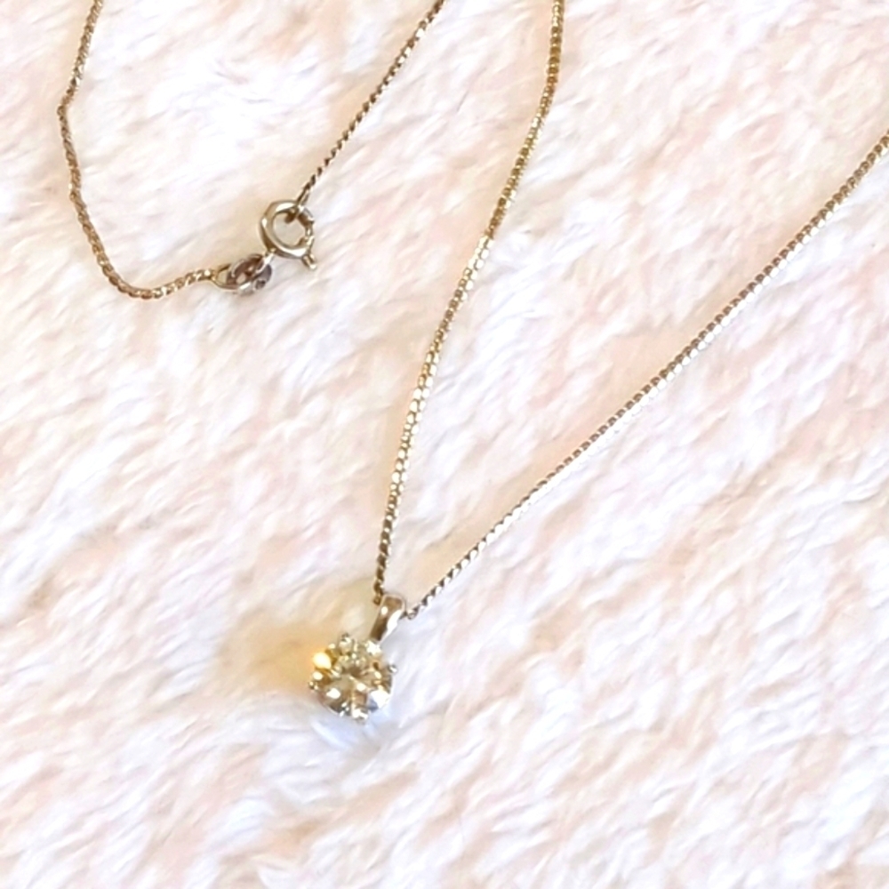 Beautiful 1 Carat CZ Pendant on a 18" Italian Sterling Silver Chain